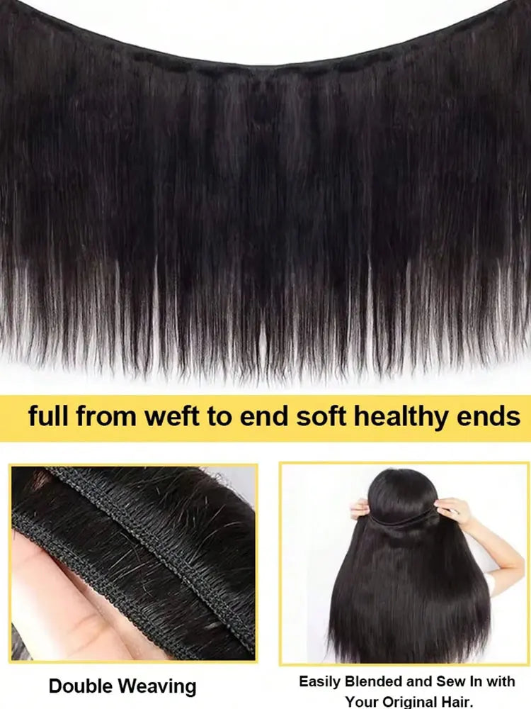 Brazilian Long Straight Hair 26 28 30 Inch 15a Human Bundles Bone Unprocessed Virgin 1