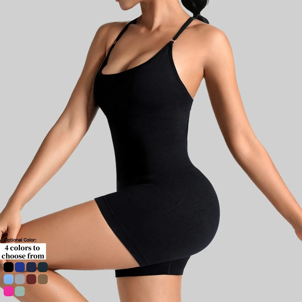 Women's Seamless Strappy Back Workout Jumpsuit