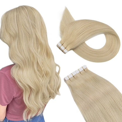 Ugeat Tape Hair Extensions Human Real Natural Brazilian Remy Straight Seamless Skin Weft Women