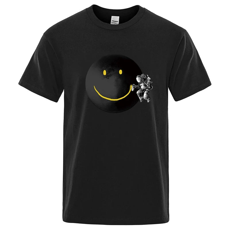 Funny Spaceman Graphic T Shirt Cotton Blend Casual Tee