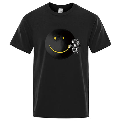 Funny Spaceman Graphic T Shirt Cotton Blend Casual Tee