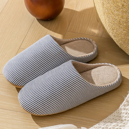 Unisex Home Slippers Soft Fur Warm Indoor Flat Slides Nonslip Couples Shoes Bedroom Light Slience
