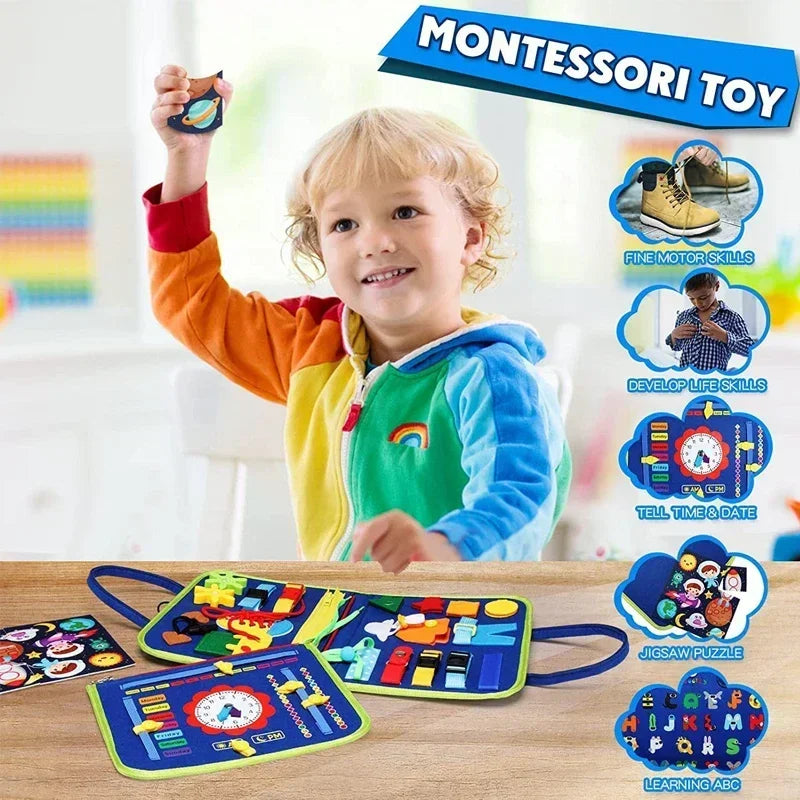 Montessori Felt Quiet Book – Sensory Activity Busy Board for Kids