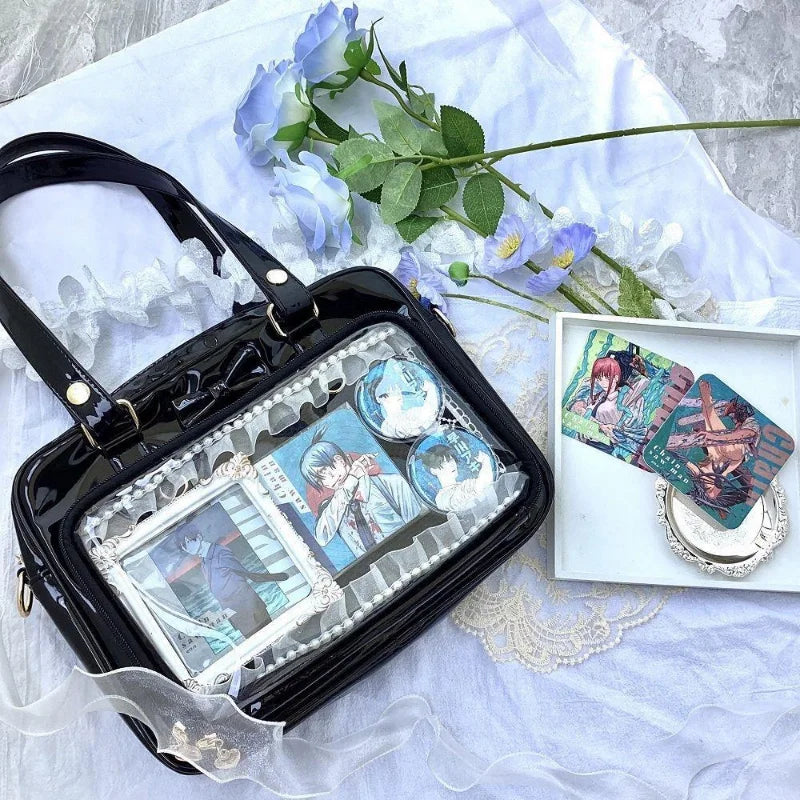 Cute Bow Ita Bag – Transparent DIY Badge Crossbody
