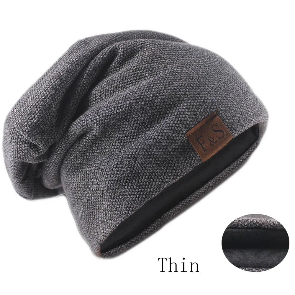 Knitted Slouchy Beanie Hat – Soft Unisex Skullcap for Men & Women