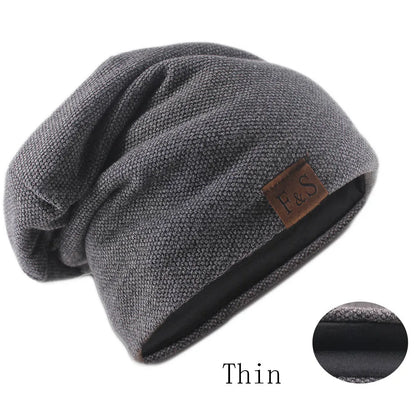 Knitted Slouchy Beanie Hat – Soft Unisex Skullcap for Men & Women