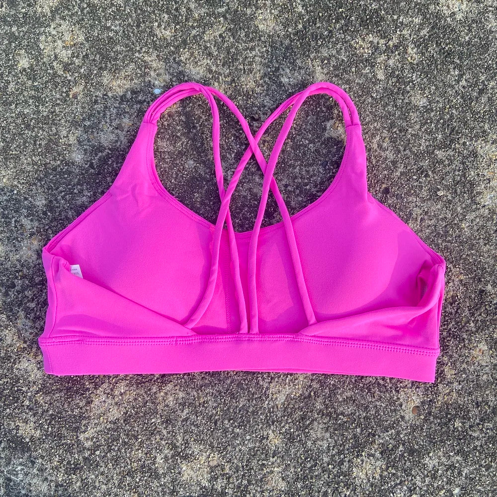 Women's Cross-Back Sports Bra – Soft Fitness Top for Yoga & Gym