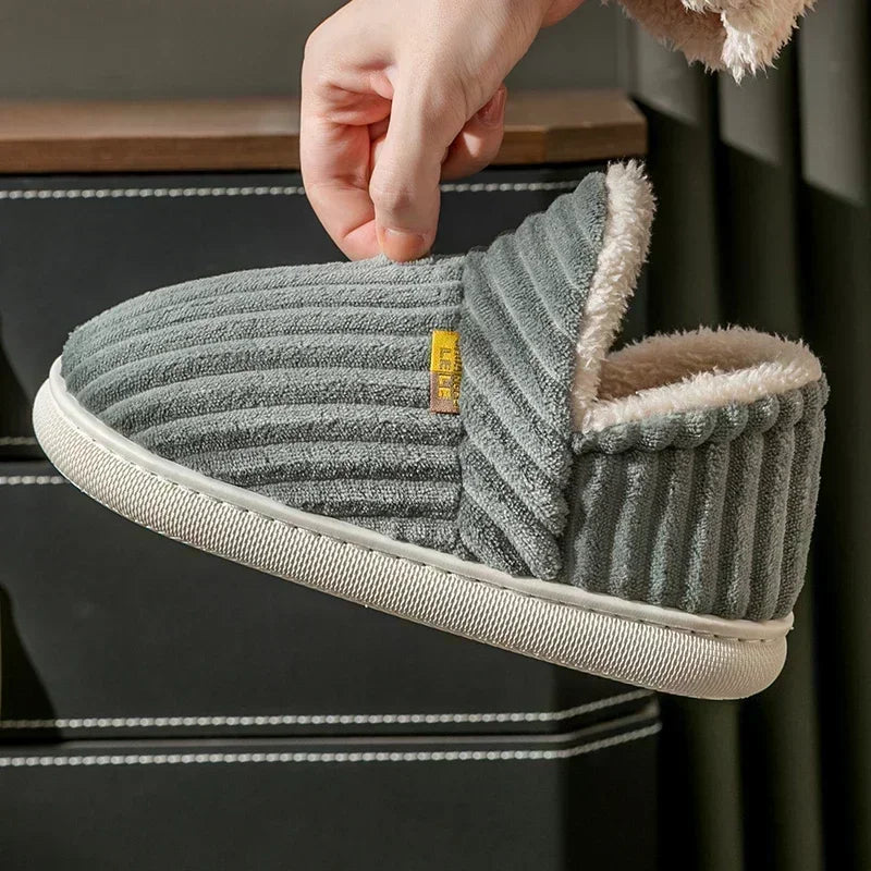 Fur Slippers Women Men Winter Warm Plush Indoor Slides