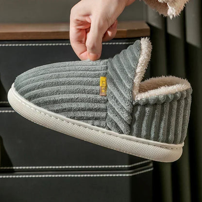 Fur Slippers Women Men Winter Warm Plush Indoor Slides