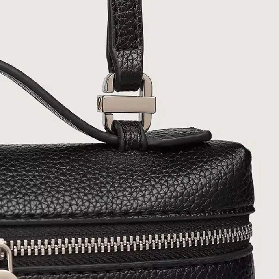 Mini Lychee Grain Leather Crossbody Bag for Women