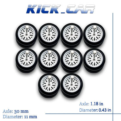 1:64 Scale Rubber Wheels Upgrade Set – 5 Cars (10 Wheels)
