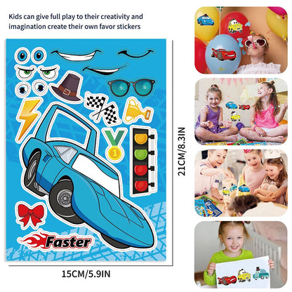 Disney Cars Make-a-Face DIY Sticker Sheets – 8 or 16 Pack