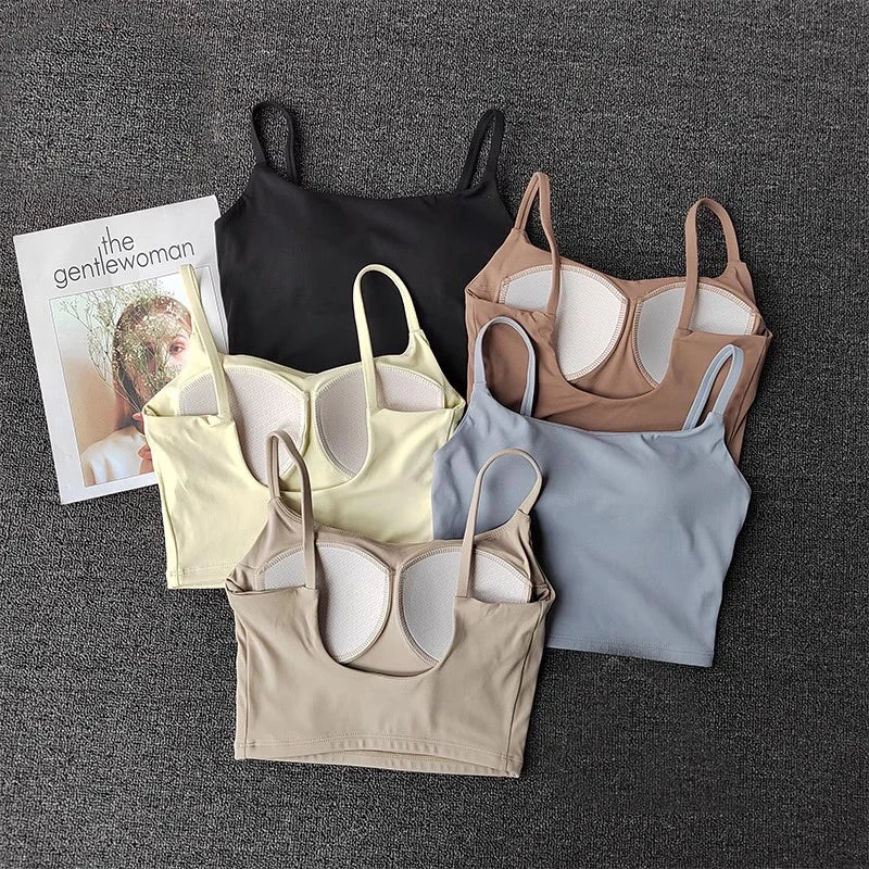 Women's Push-Up Sports Bra with Fixed Removable Pads