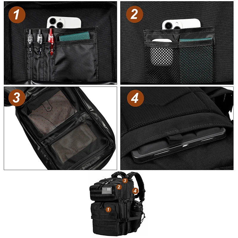 Tactical Backpack – Waterproof MOLLE Military Bag for Men & Women