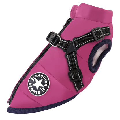 Dog Winter Jacket with Harness – Waterproof Warm Coat Vest
