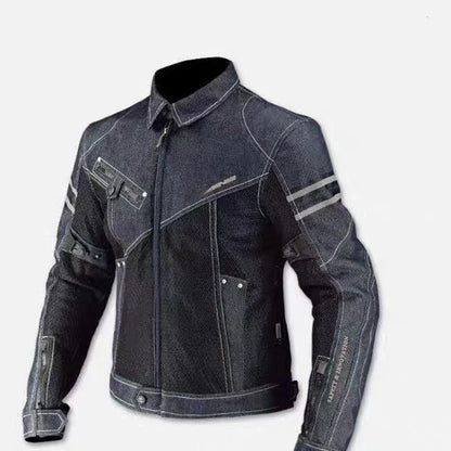 KOMINE JK-006 Motorcycle Denim Mesh Racing Jacket – Breathable