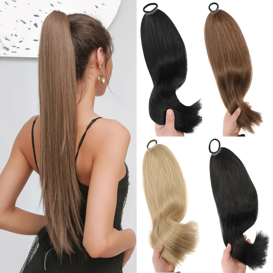Synthetic Headband Wig Straight Long Hair 18-32 Inch Multiple Colors