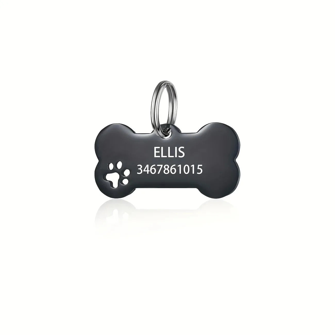 Personalized Engraved Pet ID Tag – Bone Shape for Dogs & Cats