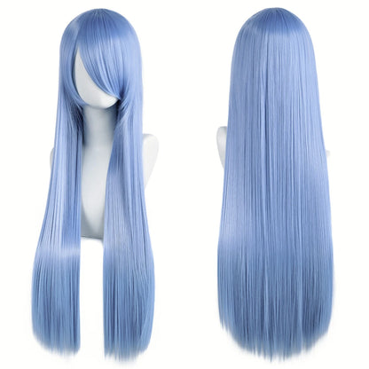 Long Straight Cosplay Wig – 32 Inch Synthetic Lolita Hair, 36 Colors