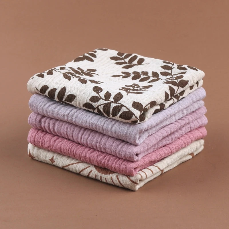 Baby Muslin Washcloths 5-Pack – Soft Gauze Cotton Face Towels