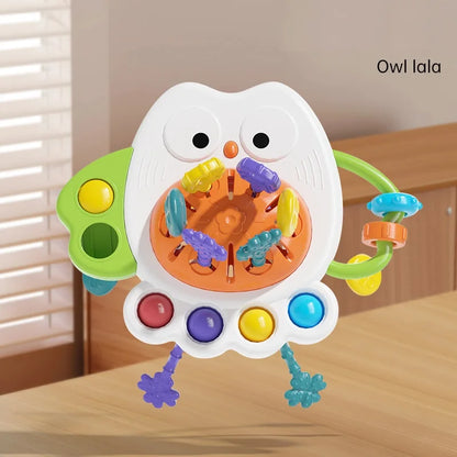 Baby Pull String Sensory Toy – Silicone Teething Rattle