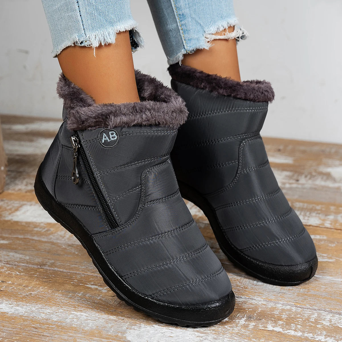 Women's Winter Ankle Boots – Waterproof Fur-Lined Snow Boots