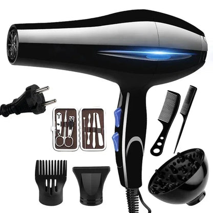 Professional 2200W Ionic Hair Dryer – Fast Heating with Accessories Set