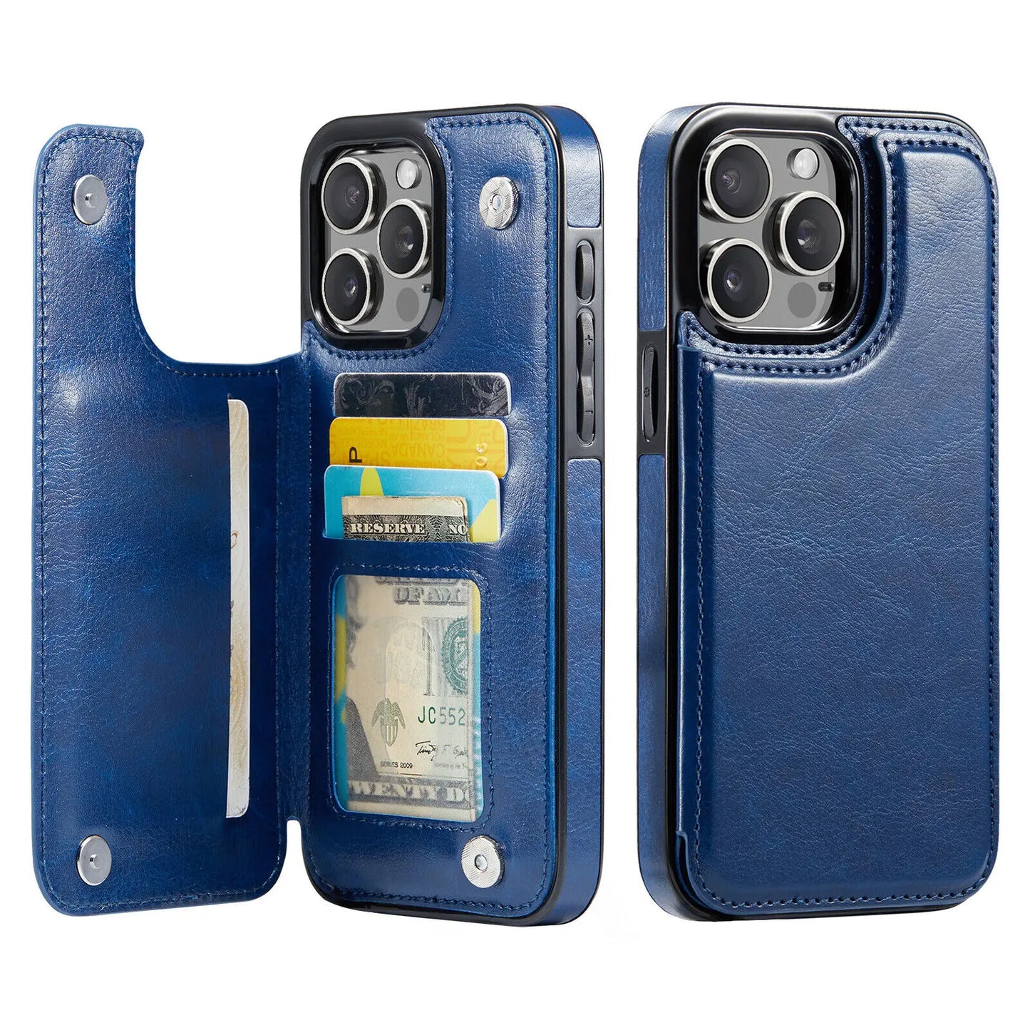 Wallet Card Holder Case Iphone 16 15 14 13 12 11 Pro Max Xs Xr Leather Cover