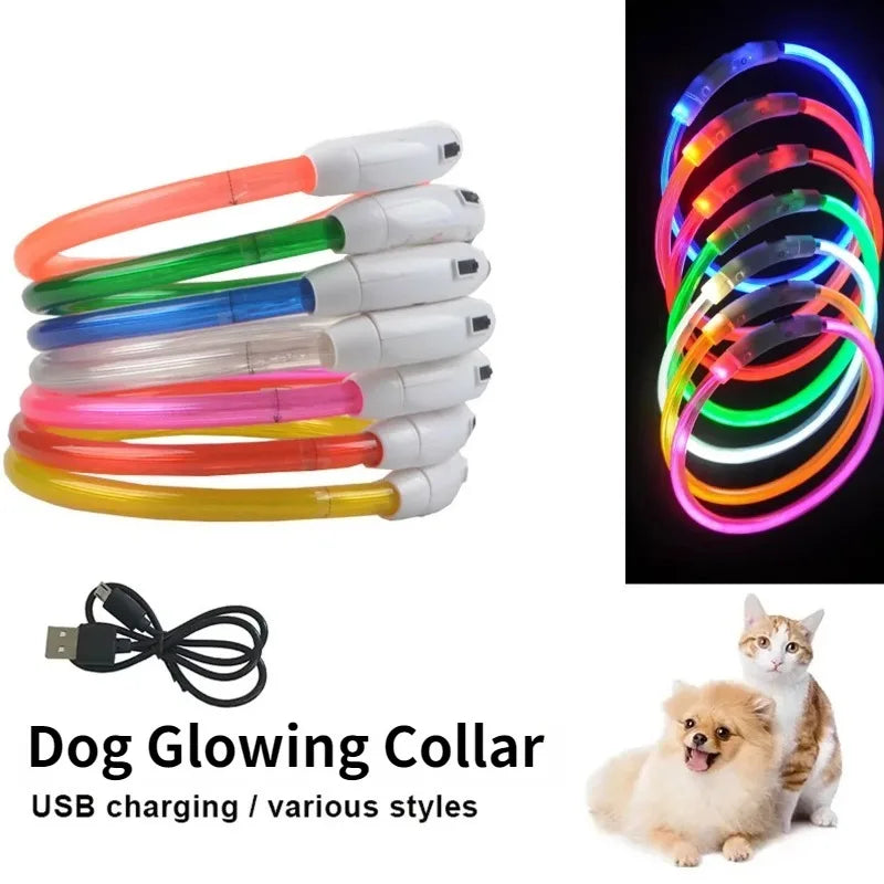 LED Fiber Optic Dog Collar – Rechargeable Glowing Safety Collar