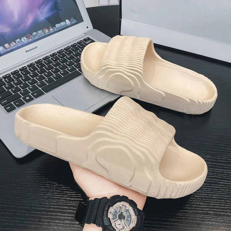 Soft Home Slippers Couple Summer Indoor Skid Proof Bathroom Sandals Hotel Solid Color Men Women Flip