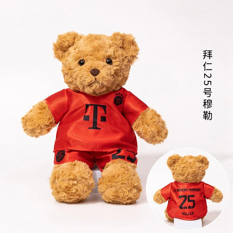 Football Player Plush Teddy Bear Doll – Soccer Star Souvenir Gift