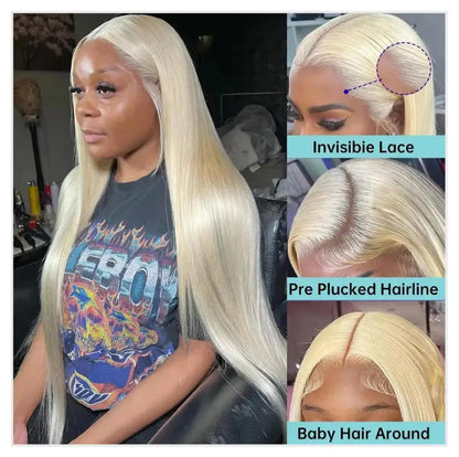 613 Blonde Straight HD Lace Front Wig – 13x4 & 13x6 Human Hair
