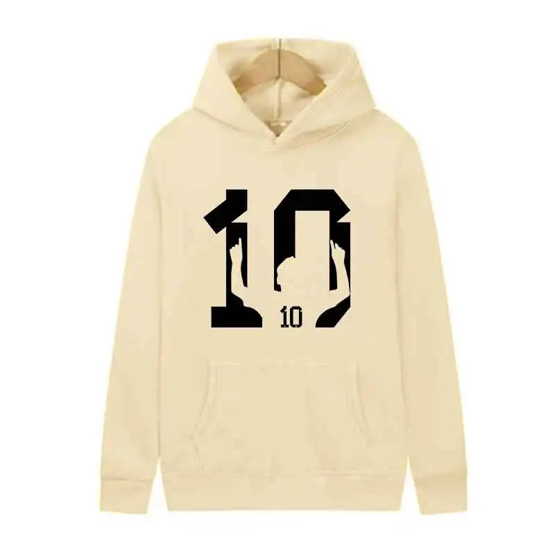 Number 10 Football Graphic Hoodie Vintage Streetwear Sweatshirt