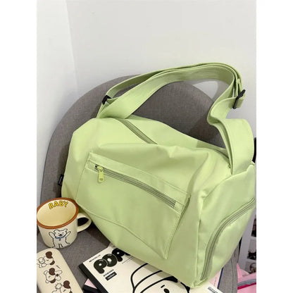 Large Canvas Shoulder Bag – Women's Crossbody Tote for Travel, Yoga & Daily Use