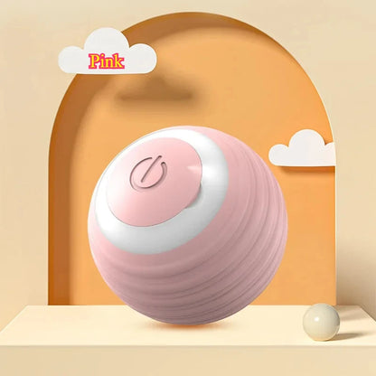Interactive Pet Ball Toy – Auto-Rolling, Rechargeable, Faux Tail