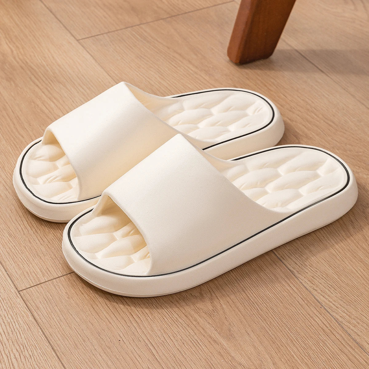 Men Trend Summer Slippers Soft Non-Slip Sole Cloud Sandals Home Beach Indoor Outdoor - Soft
