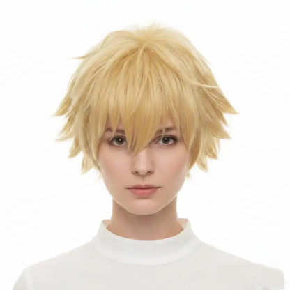 Blonde Short Spiky Synthetic Cosplay Wig – Heat Resistant, Anime & Halloween