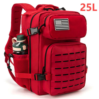 Tactical MOLLE Hiking Backpack – 25L/45L Laser Cut Rucksack with Dual Cup Holders