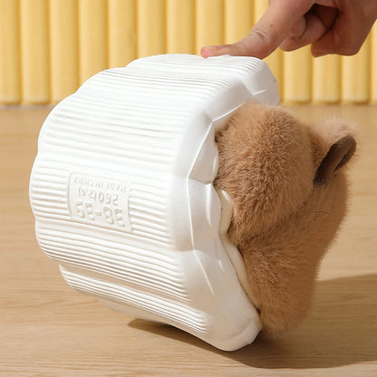 Cute Capybara Cotton Slippers Women Autumn Winter Indoor Soft Sole Warm Fur Slides Men Comfort Non