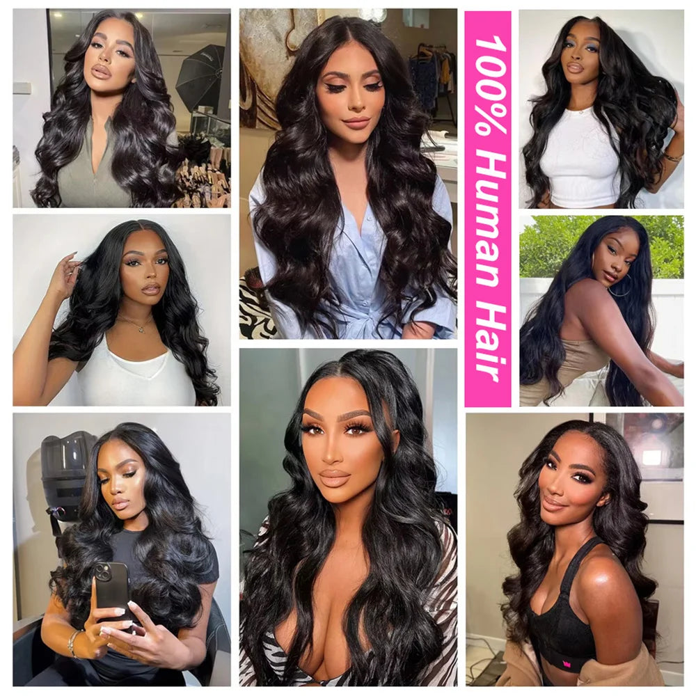100 Human Hair Wig13x6 Body Wave Lace Front Wigs 40inch13x4 Pre Plucked 250 Density 5x5 Ready Go Hd