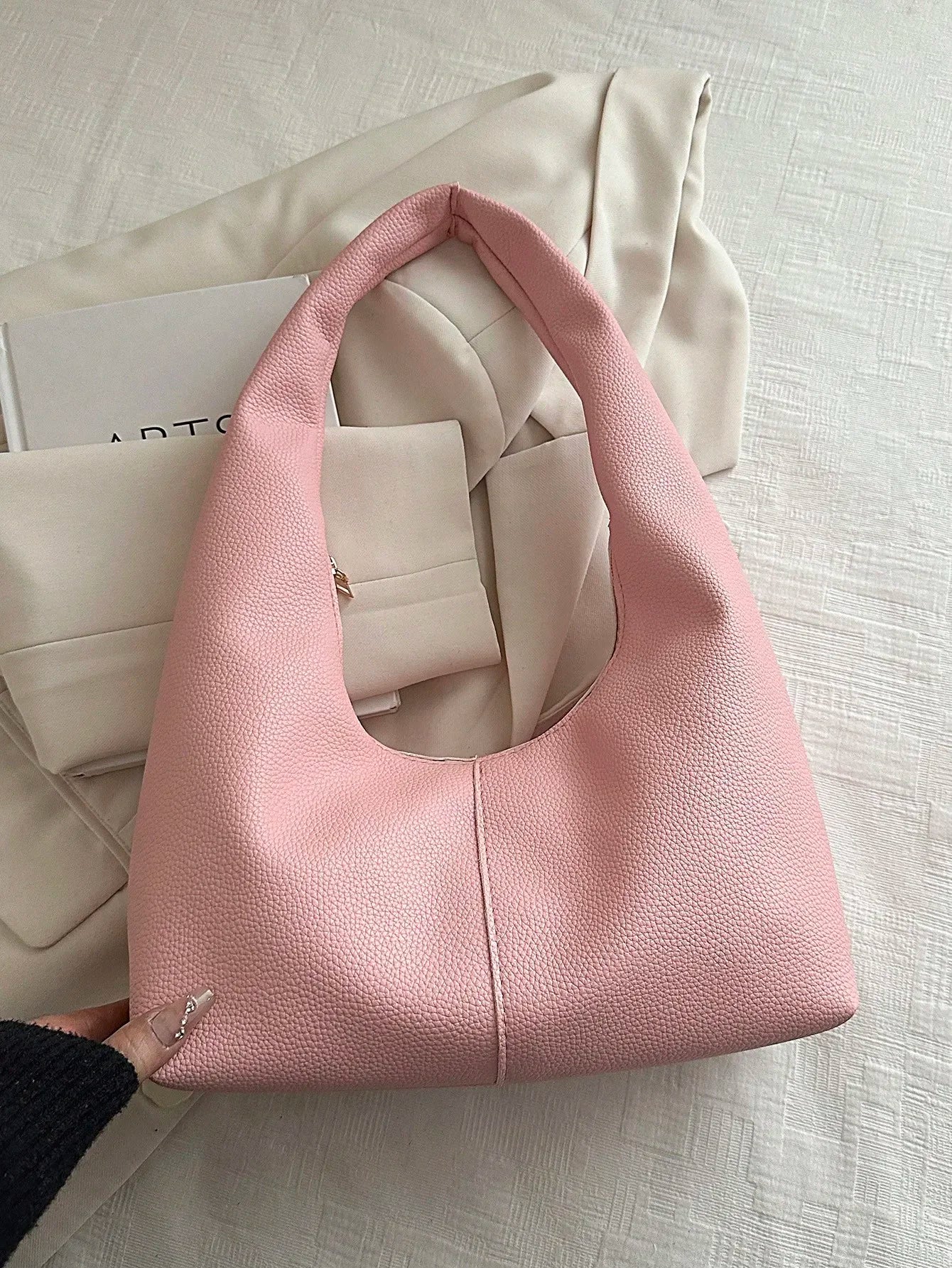 Large Capacity Woven Texture Women's Shoulder Tote Bag – Multifunctional Crossbody Handbag