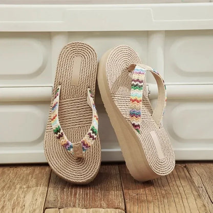 Women Flip Flops Summer Beach Platform Slippers Casual Outside Wedges Sandals Shoes