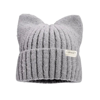 Cat Ear Beanie – Women's Warm Knit Winter Hat