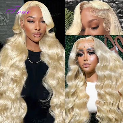 13x6 Hd 613 Blonde Body Wave 100 Human Hair Wigs Brazilian 30 40 Inch Transparent Lace Frontal Wig