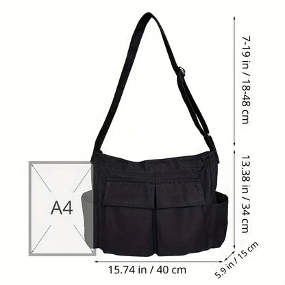 Canvas Messenger Bag – Large Capacity Women's Casual Shoulder & Crossbody Bag