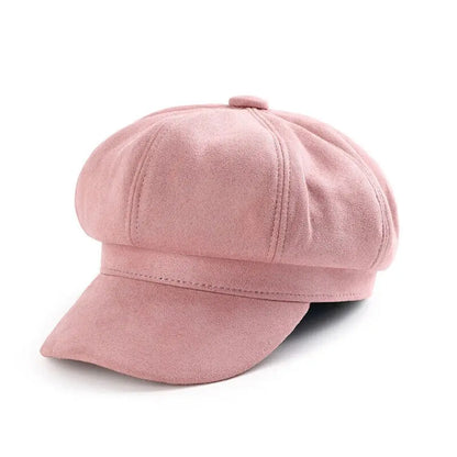 Newsboy Cap – Casual Suede Baker Hat for Women