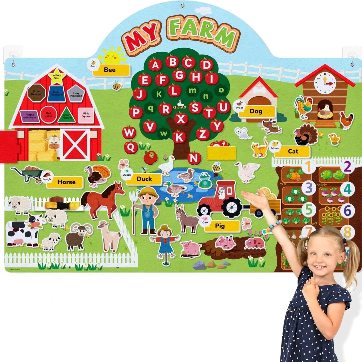 Montessori Felt Busy Board Story Set for Toddlers – Farm, Ocean, Zoo & Solar System