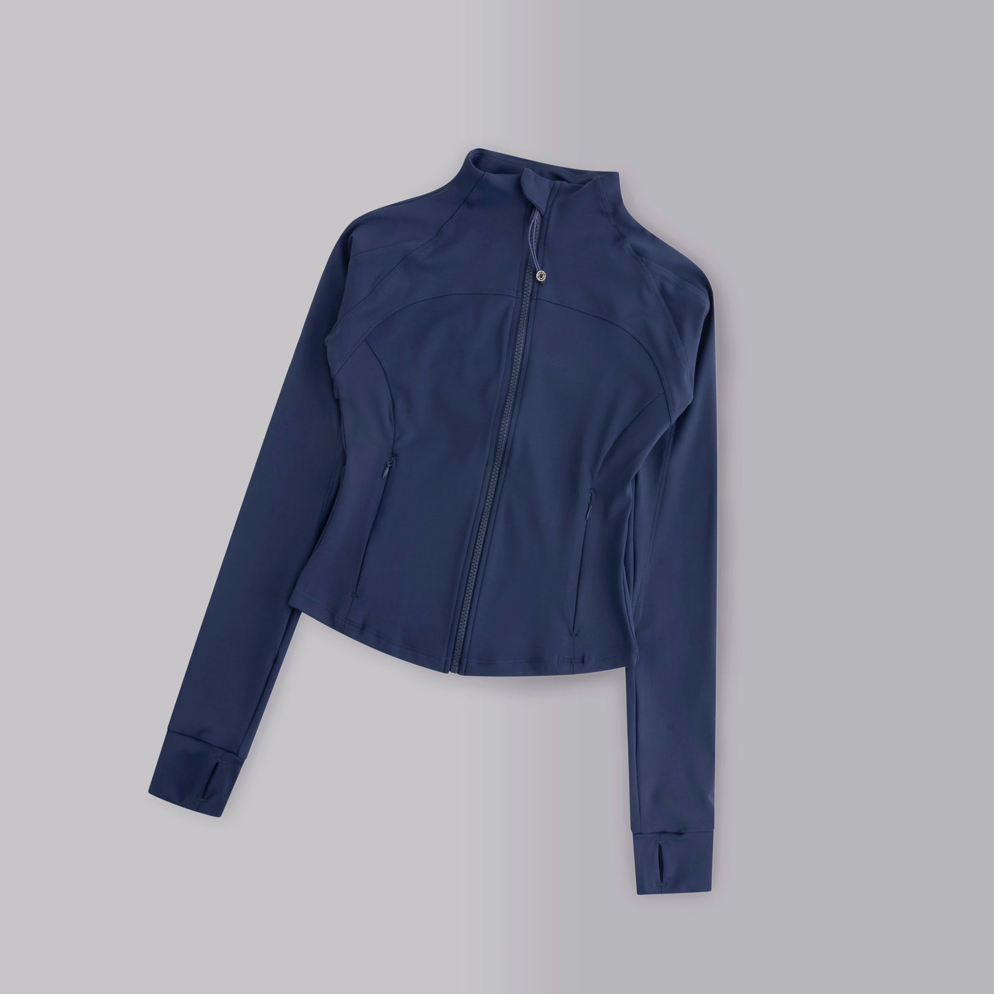 Women's Full-Zip Yoga Running Jacket with Thumbholes – Long Sleeve Gym Top