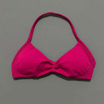 Seamless Halter Sports Bra – Women's Push-Up Gym Bra