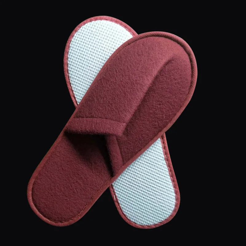 5-10 Pairs Disposable Slippers Women Men Home Soft Plush Slides Unisex Travel Hotel Households